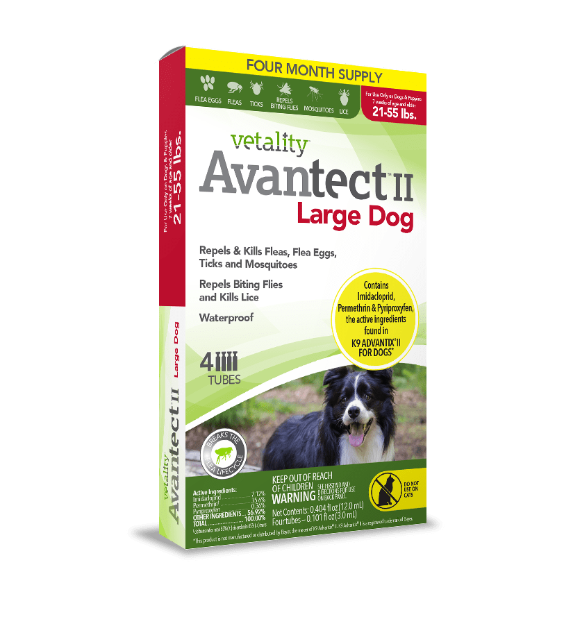 Vetality Avantect II Monthly Topical Flea and Tick Treatment for Large Dogs
