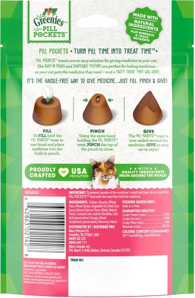 Greenies Pill Pockets Feline Salmon Flavor Cat Treats