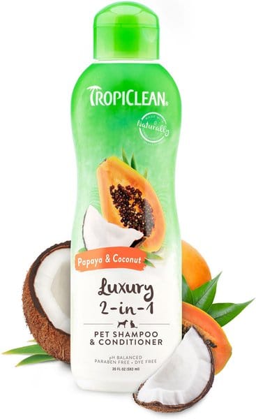 TropiClean Luxury 2-in-1 Papaya & Coconut Shampoo & Conditioner for Dogs
