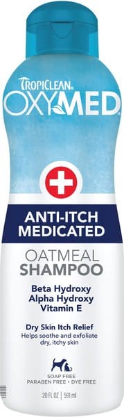 TropiClean OxyMed Medicated Itch Relief Oatmeal Shampoo for Dogs