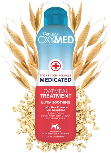 TropiClean OxyMed Medicated Itch Relief Oatmeal Conditioner Treatment for Dogs