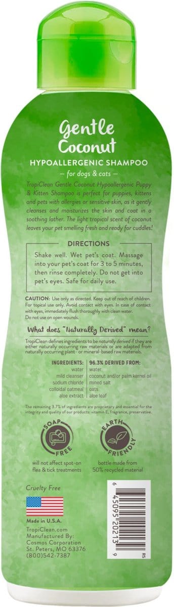 TropiClean Hypo-Allergenic Gentle Coconut Puppy & Kitten Shampoo